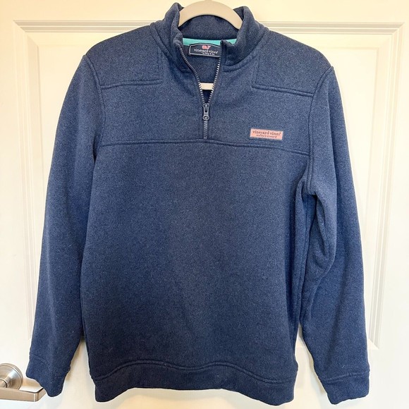 Vineyard Vines Small Pullover Navy 1/4 Zip Style 1K2173 Sweater Fleece Shep - Picture 1 of 7